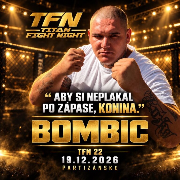 Plagát TFN 22: Jozef Bombic – Titan Fight Night, Partizánske 19. 12. 2026